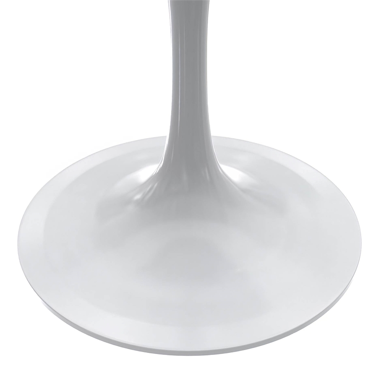 leisuremod verve dining table with a 27&quot round resin tabletop in white