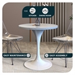 LeisureMod Verve Dining Table with a 27