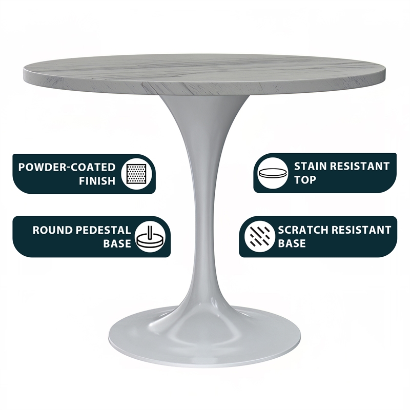 LeisureMod Verve Dining Table with a 36