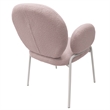 LeisureMod Celestial Fabric Dining Chairs in White Iron Legs Gray