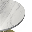 LeisureMod Verve Round Dining Table with Resin Top and Brushed Gold Base 27