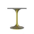 LeisureMod Verve Round Dining Table with Resin Top and Brushed Gold Base 27