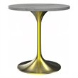 LeisureMod Verve Round Dining Table with Resin Top and Brushed Gold Base 27
