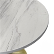 LeisureMod Verve Round Dining Table with Resin Top and Brushed Gold Base 36
