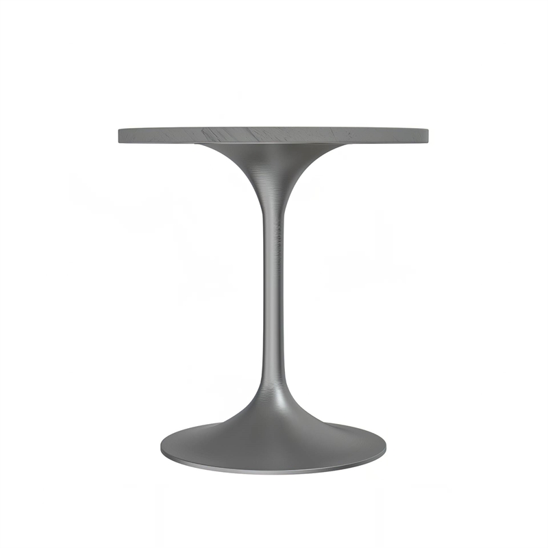 LeisureMod Verve Round Dining Table with Resin Top and Brushed Chrome Base 27