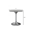 LeisureMod Verve Round Dining Table with Resin Top and Brushed Chrome Base 27