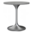 LeisureMod Verve Round Dining Table with Resin Top and Brushed Chrome Base 27