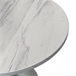 LeisureMod Verve Round Dining Table with Resin Top and Brushed Chrome Base 36