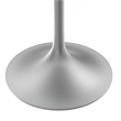 LeisureMod Verve Round Dining Table with Resin Top and Brushed Chrome Base 36