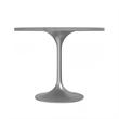 LeisureMod Verve Round Dining Table with Resin Top and Brushed Chrome Base 36
