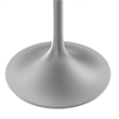 LeisureMod Verve Round Dining Table with Resin Top and Brushed Chrome Base 48