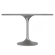 LeisureMod Verve Round Dining Table with Resin Top and Brushed Chrome Base 48