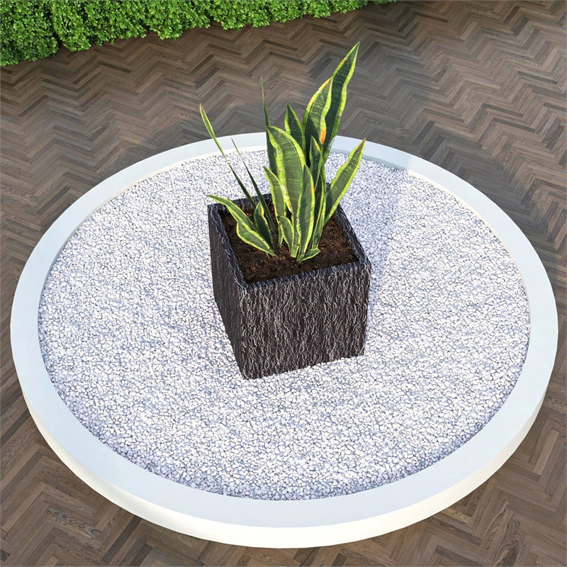 LeisureMod Verdura Indoor Outdoor Square Planter 22 Inch in Black