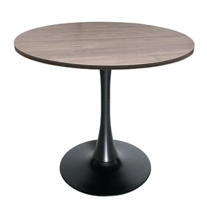 LeisureMod Bristol Dining Table with a 36 &quot Wood Tabletop in Gray