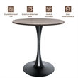 LeisureMod Bristol Dining Table with a 36 