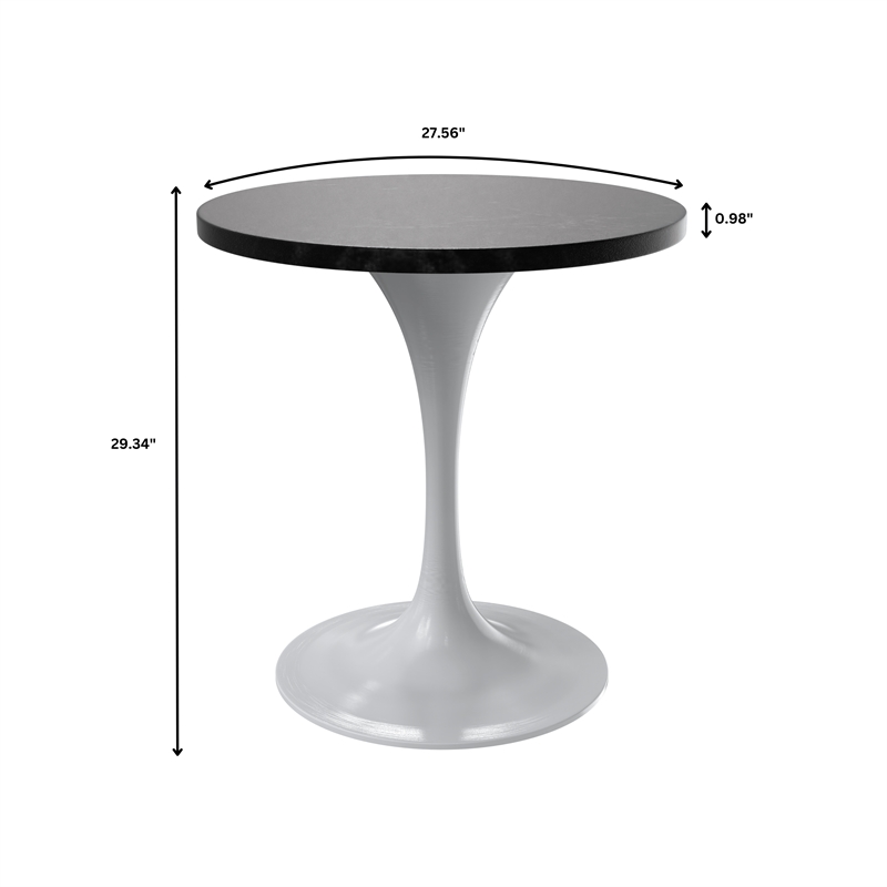 LeisureMod Verve Dining Table with a 27