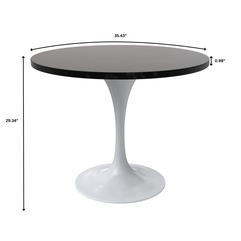 LeisureMod Verve Dining Table with a 36
