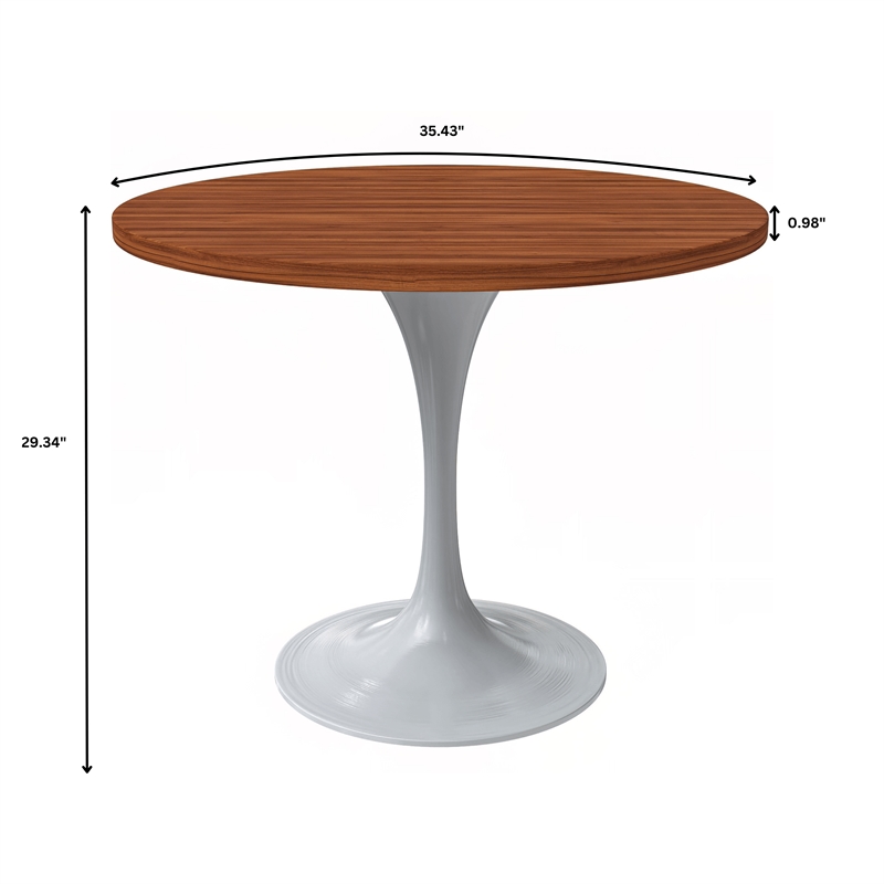 LeisureMod Verve Dining Table with a 36