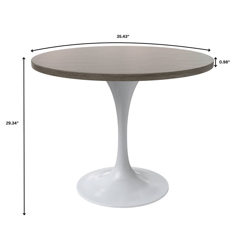 LeisureMod Verve Dining Table with a 36