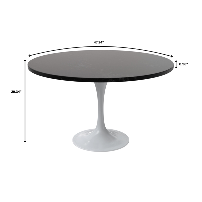 LeisureMod Verve Dining Table with a 48