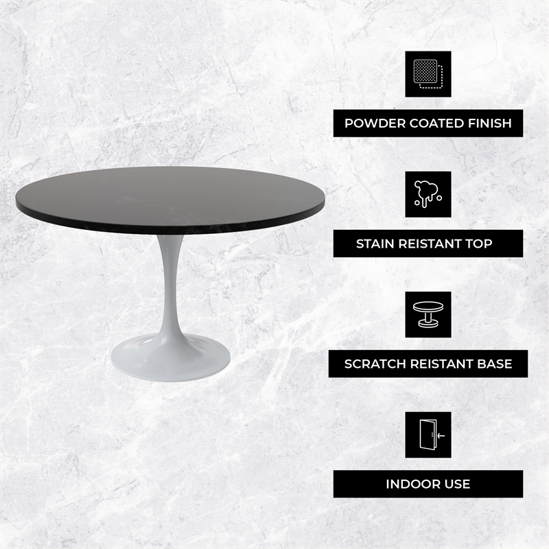 LeisureMod Verve Dining Table with a 48
