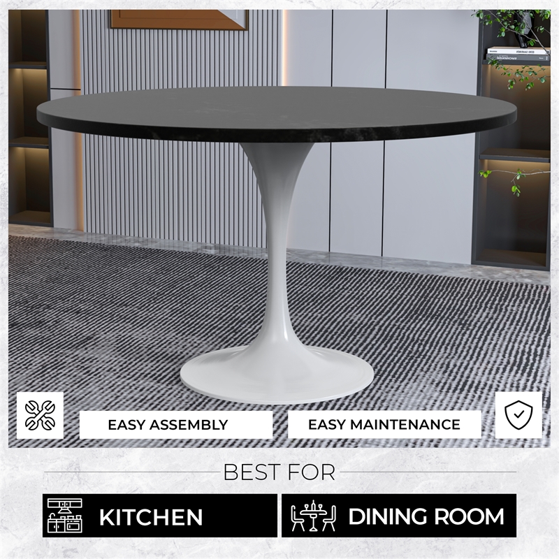 LeisureMod Verve Dining Table with a 48