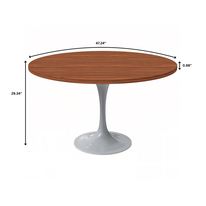 LeisureMod Verve Dining Table with a 48