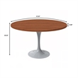LeisureMod Verve Dining Table with a 48