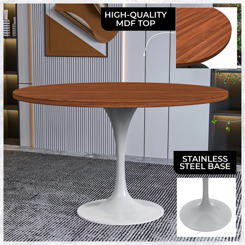 LeisureMod Verve Dining Table with a 48