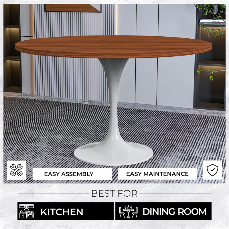 LeisureMod Verve Dining Table with a 48