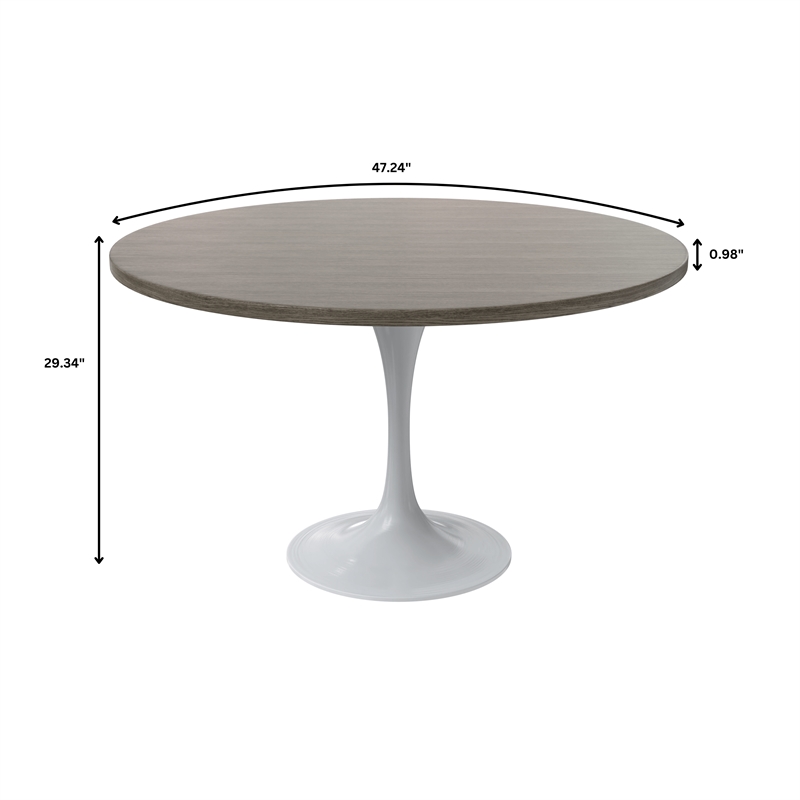 LeisureMod Verve Dining Table with a 48