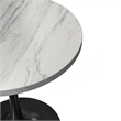 LeisureMod Verve Round Dining Table with White Resin Top and Black Base 27 Inch