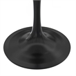 LeisureMod Verve Round Dining Table with White Resin Top and Black Base 36 Inch