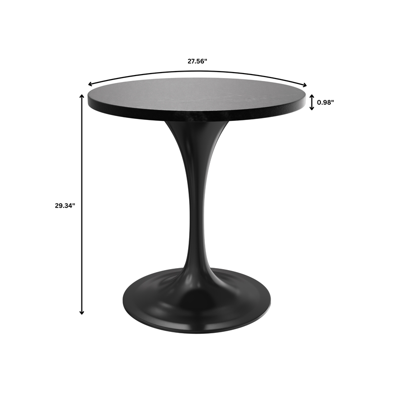 LeisureMod Verve Dining Table with a 27