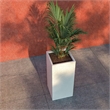 LeisureMod Basalt Fiberstone and MGO Clay Tall Square Planter White 24
