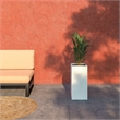 LeisureMod Basalt Fiberstone and MGO Clay Tall Square Planter White 24