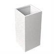 LeisureMod Basalt Fiberstone and MGO Clay Tall Square Planter White 28