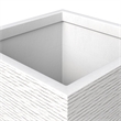 LeisureMod Basalt Fiberstone and MGO Clay Tall Square Planter White 28