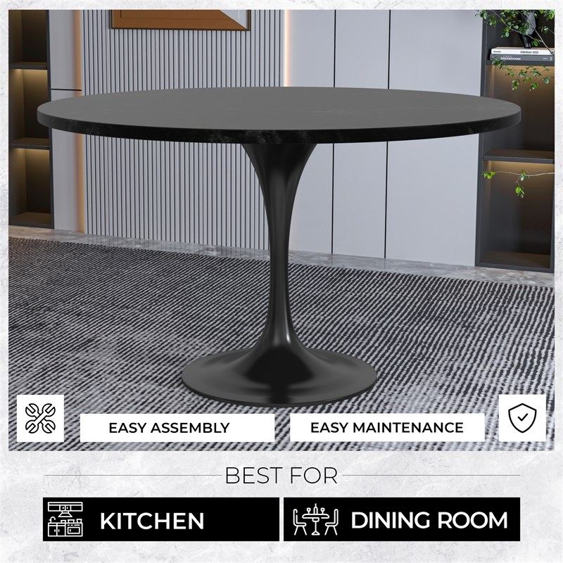 LeisureMod Verve Dining Table with a 48