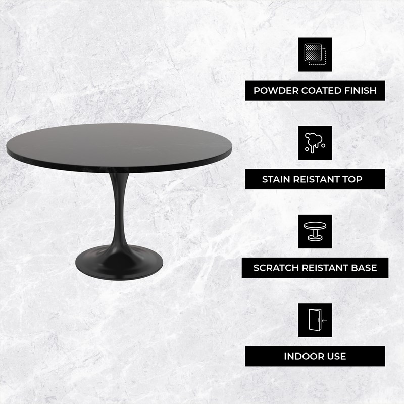 LeisureMod Verve Dining Table with a 48