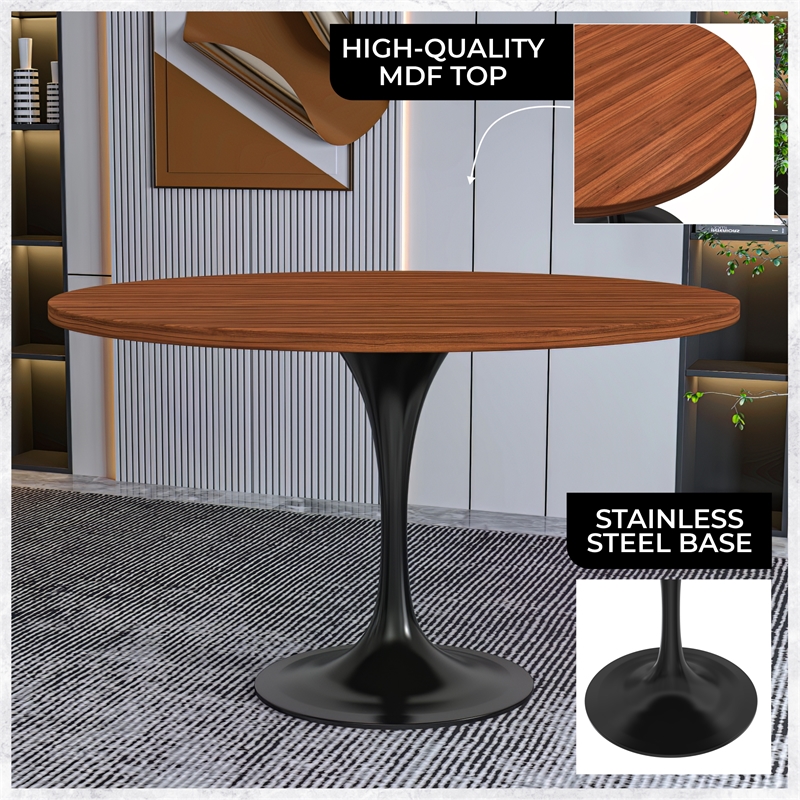 LeisureMod Verve Dining Table with a 48