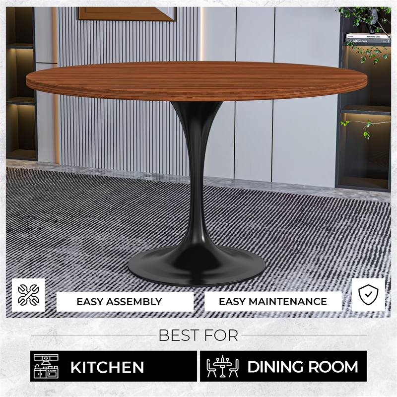 LeisureMod Verve Dining Table with a 48