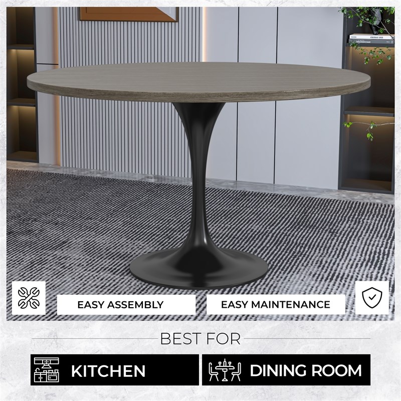 LeisureMod Verve Dining Table with a 48