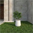 LeisureMod Orchid Fiberstone and MGO Clay Round Planter White 12