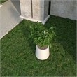 LeisureMod Orchid Fiberstone and MGO Clay Round Planter White 12