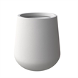 LeisureMod Orchid Fiberstone and MGO Clay Round Planter White 12