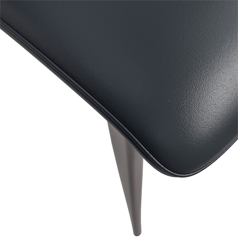 LeisureMod Aspen Dining Chair with Leather Seat and Iron Legs White