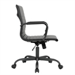 LeisureMod Harris Leather Office Swivel Chair with Iron Frame in Black