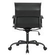 LeisureMod Harris Leather Office Swivel Chair with Iron Frame in Black