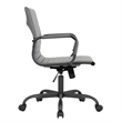 LeisureMod Harris Leather Office Swivel Chair with Iron Frame in Gray